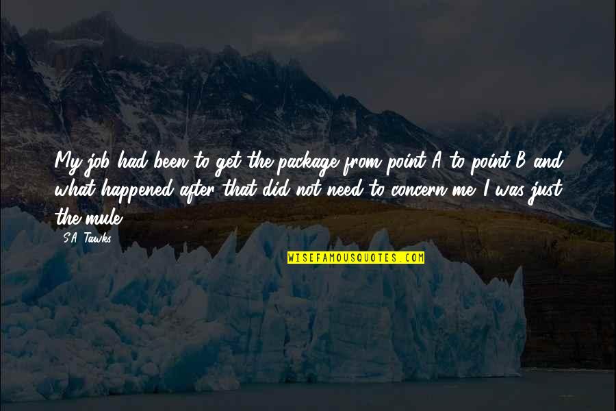 Tshepiso Dlamini Quotes By S.A. Tawks: My job had been to get the package Tshepiso Dlamini Quotes By S.A. Tawks: My job had been to get the package