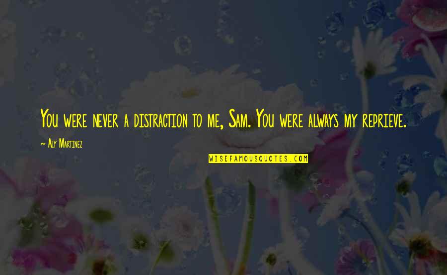 Tshi Quotes By Aly Martinez: You were never a distraction to me, Sam.