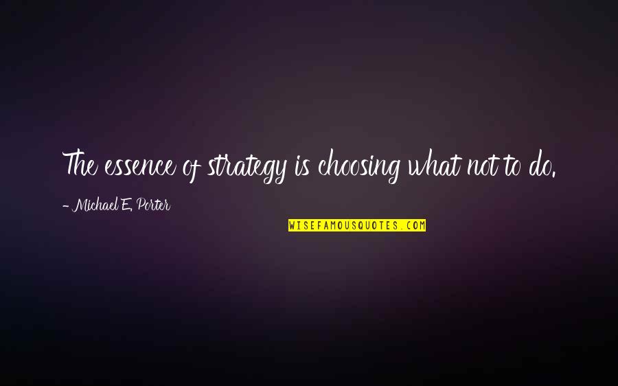 Tsiskarishvili Vasil Quotes By Michael E. Porter: The essence of strategy is choosing what not Tsiskarishvili Vasil Quotes By Michael E. Porter: The essence of strategy is choosing what not