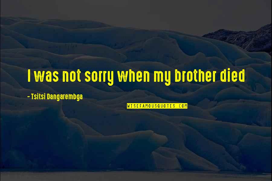 Tsitsi Dangarembga Quotes By Tsitsi Dangarembga: I was not sorry when my brother died