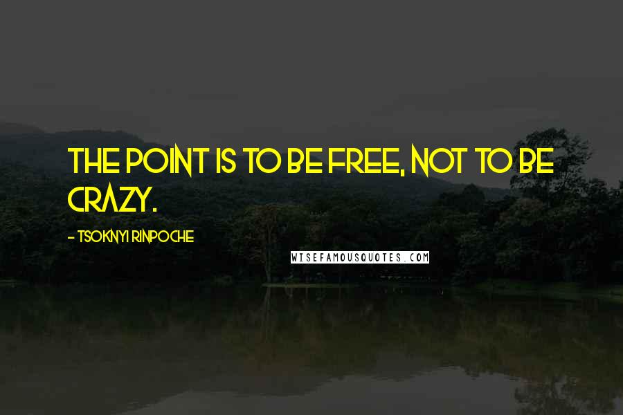 Tsoknyi Rinpoche quotes: The point is to be free, not to be crazy.