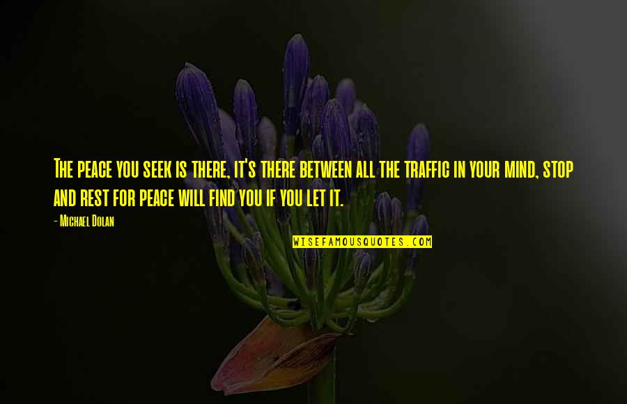 Tsouros Quotes By Michael Dolan: The peace you seek is there, it's there