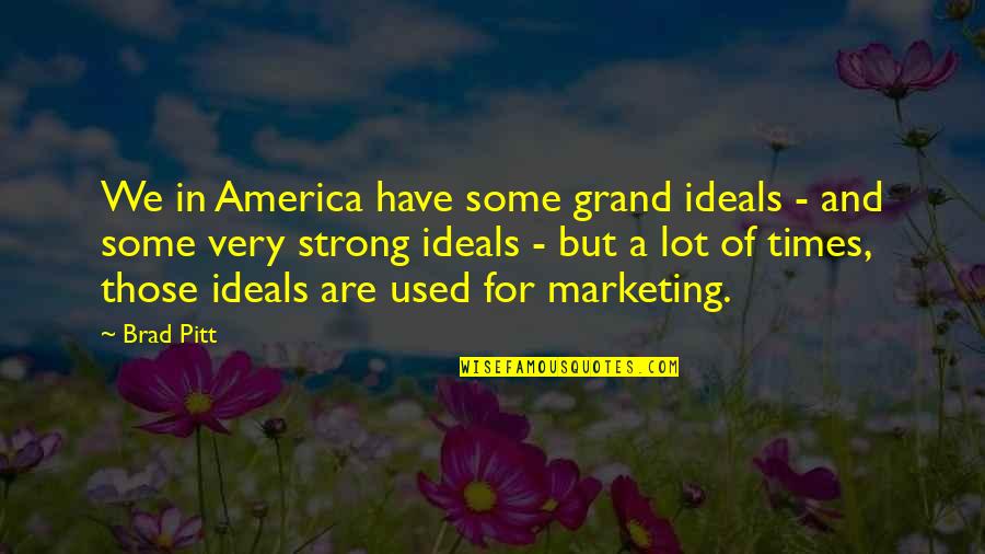 Tsubaki Soul Quotes By Brad Pitt: We in America have some grand ideals -