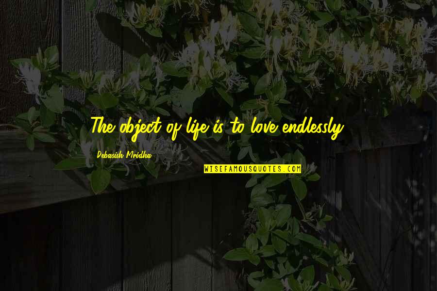Tsukimiya Eyes Quotes By Debasish Mridha: The object of life is to love endlessly.