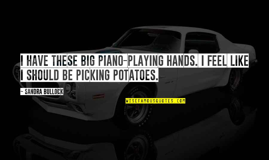 Tsukimoto Iori Quotes By Sandra Bullock: I have these big piano-playing hands. I feel