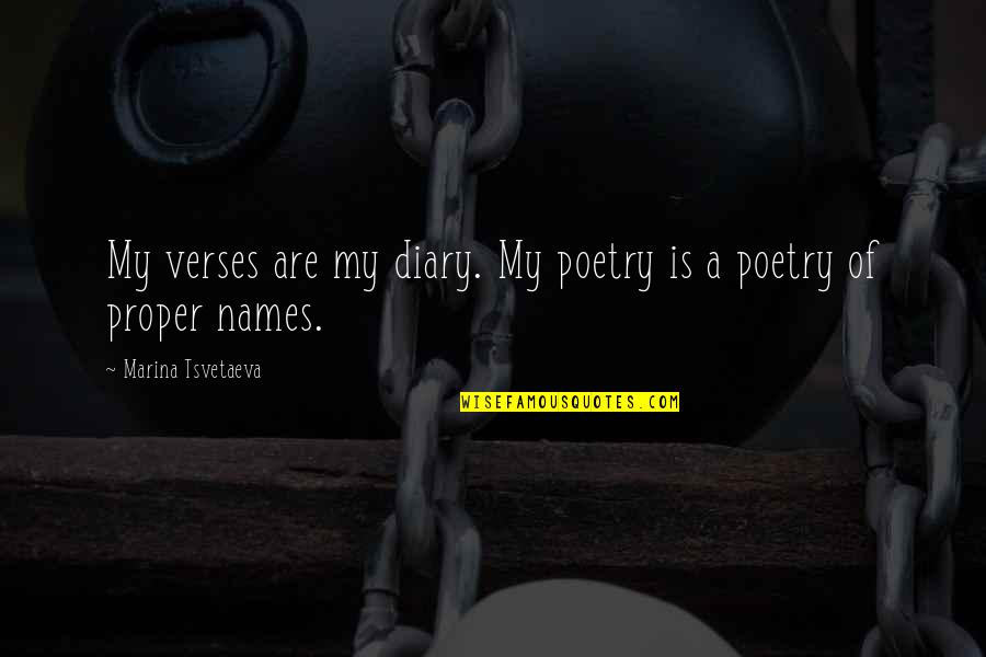 Tsvetaeva Quotes By Marina Tsvetaeva: My verses are my diary. My poetry is