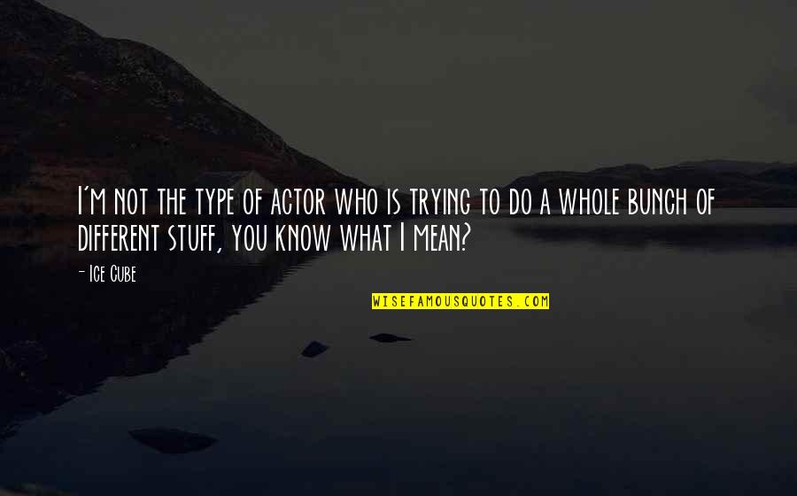Tth Stock Quotes By Ice Cube: I'm not the type of actor who is