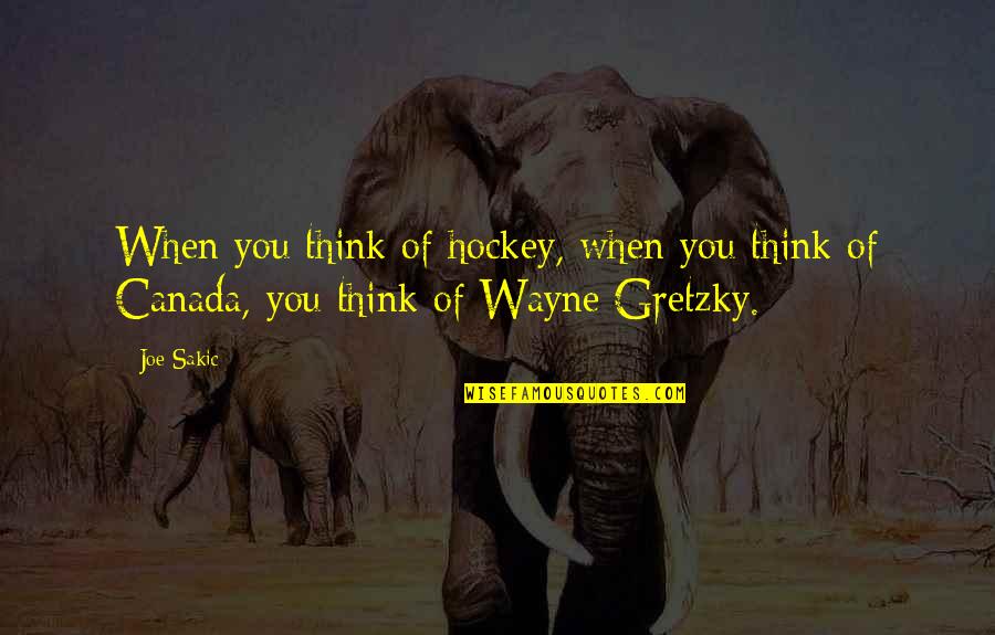 Tuah Enterprise Quotes By Joe Sakic: When you think of hockey, when you think