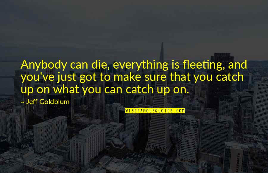 Tuamotus Quotes By Jeff Goldblum: Anybody can die, everything is fleeting, and you've