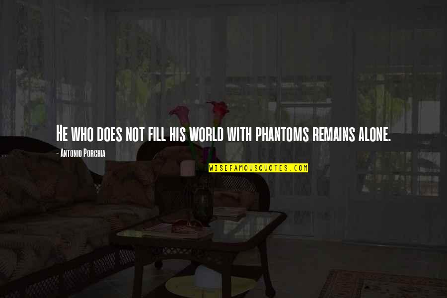 Tuangoeats Quotes By Antonio Porchia: He who does not fill his world with