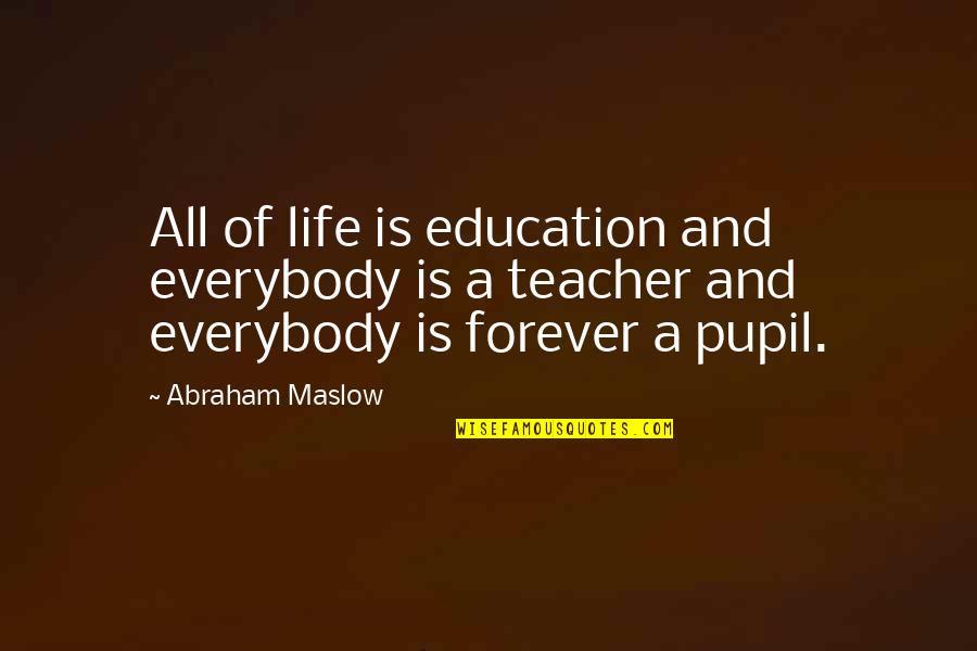 Tuba Players Quotes By Abraham Maslow: All of life is education and everybody is Tuba Players Quotes By Abraham Maslow: All of life is education and everybody is