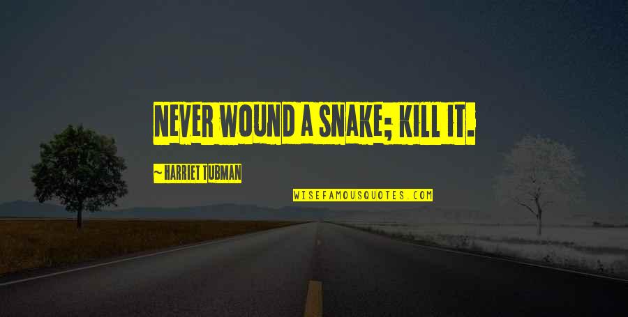 Tubman Harriet Quotes By Harriet Tubman: Never wound a snake; kill it.
