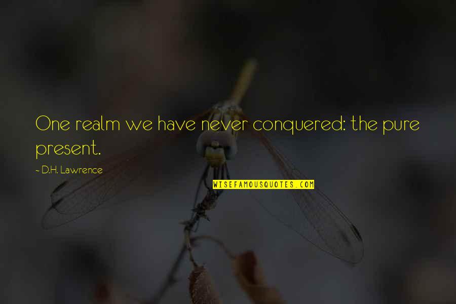 Tubules Quotes By D.H. Lawrence: One realm we have never conquered: the pure