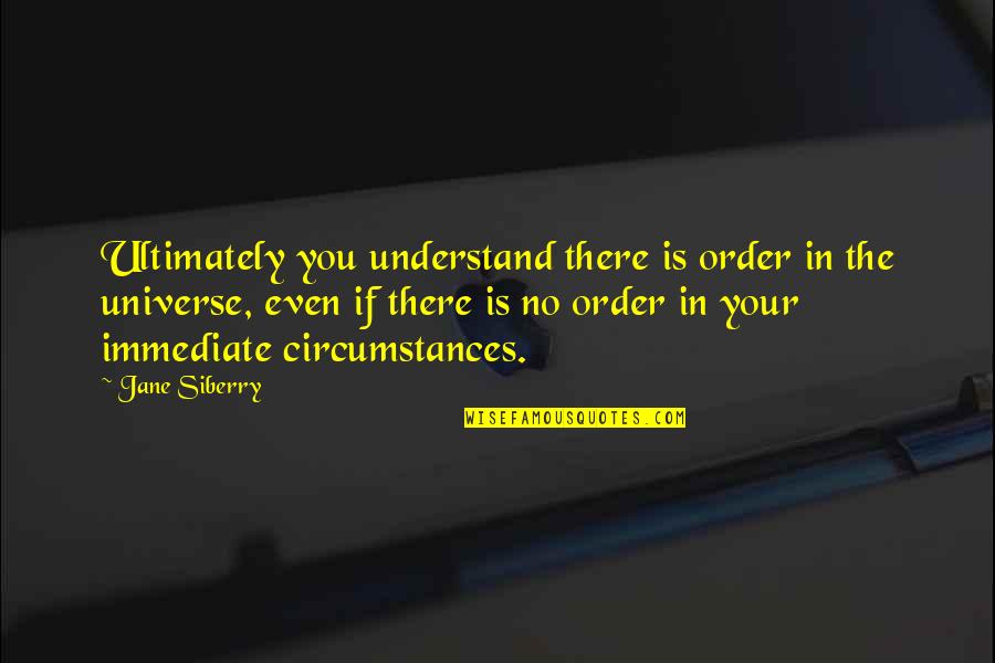 Tudor Period Quotes By Jane Siberry: Ultimately you understand there is order in the