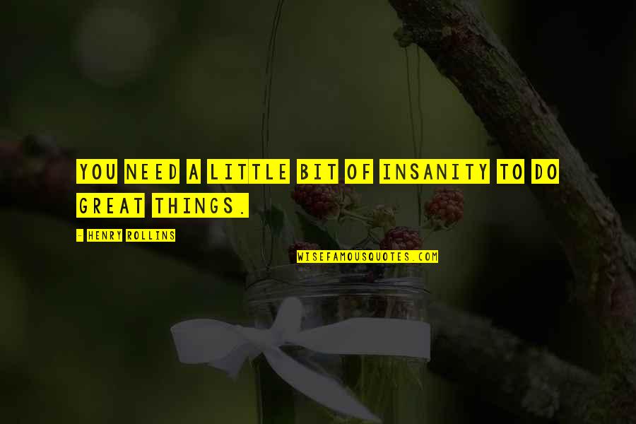 Tudorel Dima Quotes By Henry Rollins: You need a little bit of insanity to Tudorel Dima Quotes By Henry Rollins: You need a little bit of insanity to