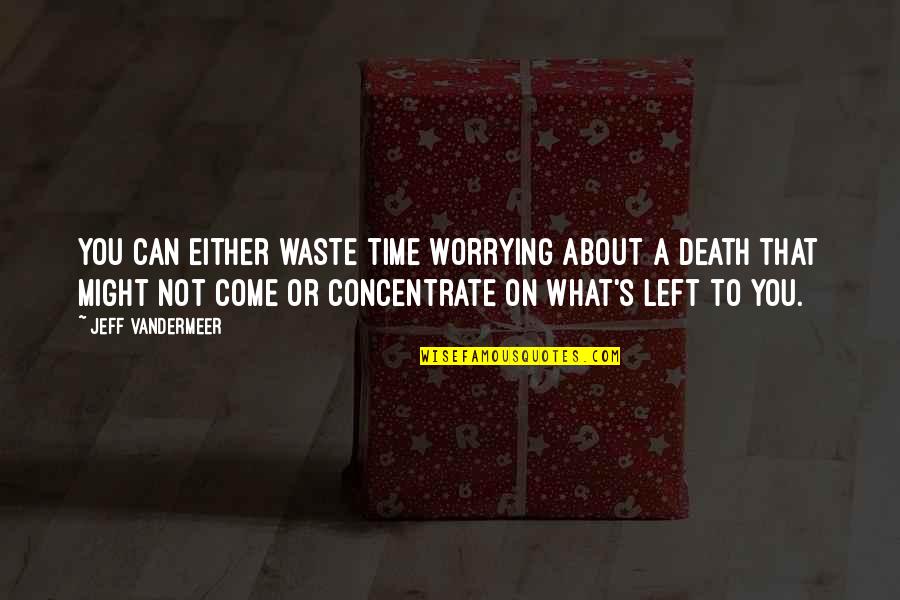 Tuesday Morning Devotional Readings Quotes By Jeff VanderMeer: You can either waste time worrying about a