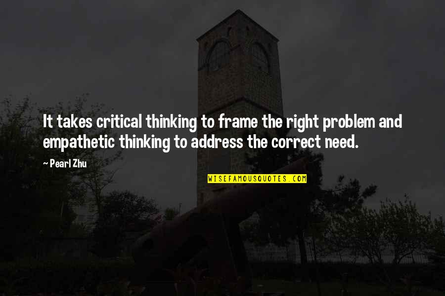 Tufnell Quotes By Pearl Zhu: It takes critical thinking to frame the right