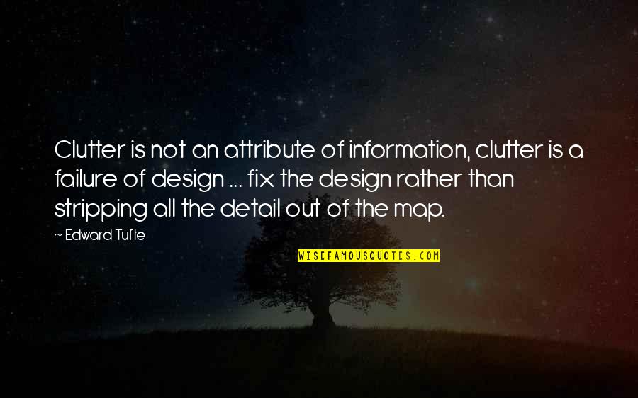 Tufte Quotes By Edward Tufte: Clutter is not an attribute of information, clutter