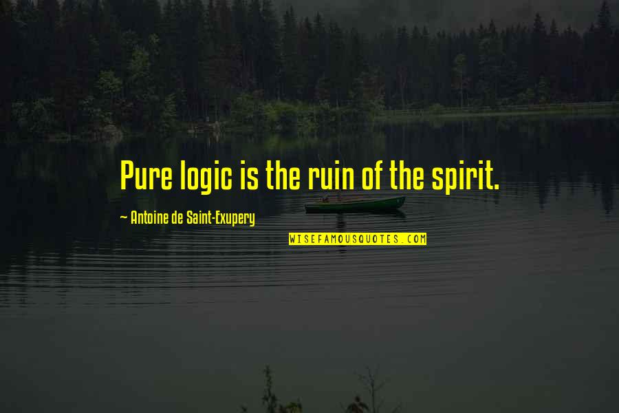 Tuija Brax Quotes By Antoine De Saint-Exupery: Pure logic is the ruin of the spirit. Tuija Brax Quotes By Antoine De Saint-Exupery: Pure logic is the ruin of the spirit.