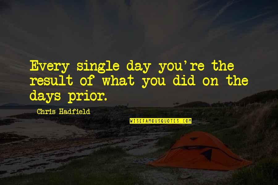 Tuinen Naessens Quotes By Chris Hadfield: Every single day you're the result of what