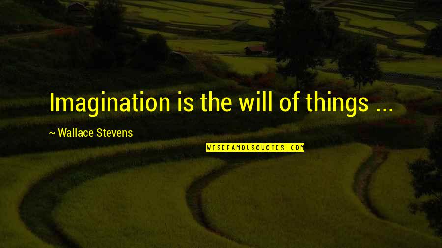 Tujme Khoya Quotes By Wallace Stevens: Imagination is the will of things ...