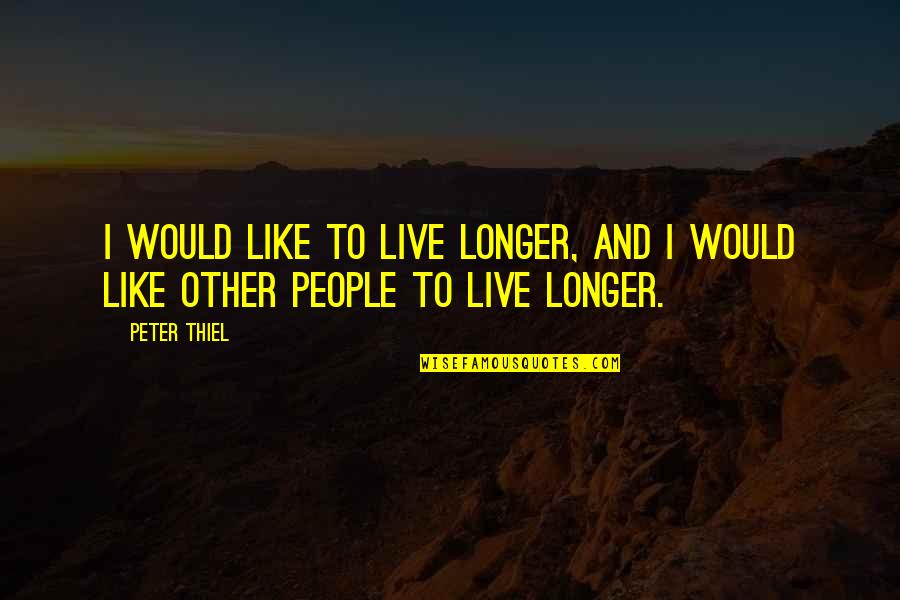 Tuktoyaktuk Weather Quotes By Peter Thiel: I would like to live longer, and I