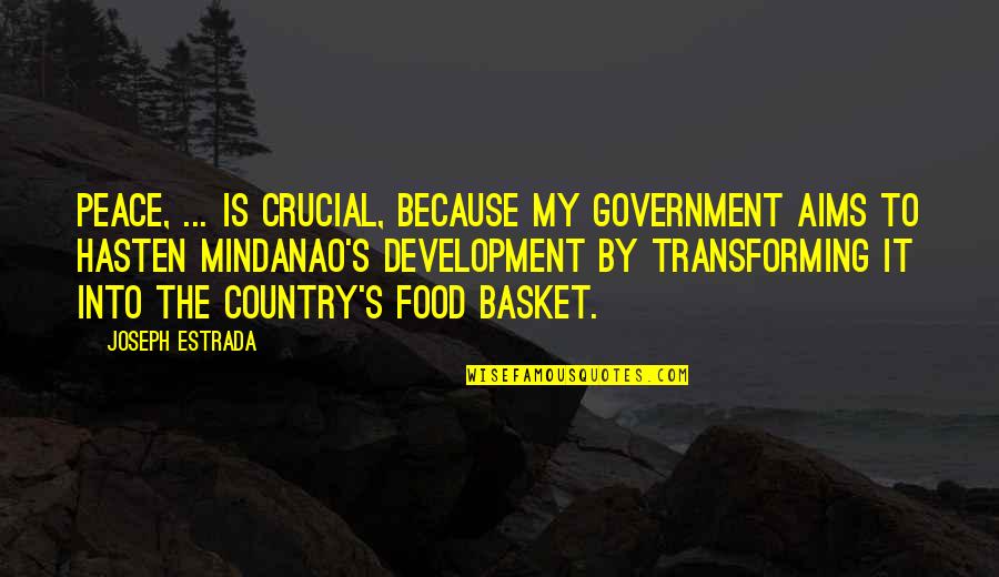 Tulen Reclining Quotes By Joseph Estrada: Peace, ... is crucial, because my government aims Tulen Reclining Quotes By Joseph Estrada: Peace, ... is crucial, because my government aims