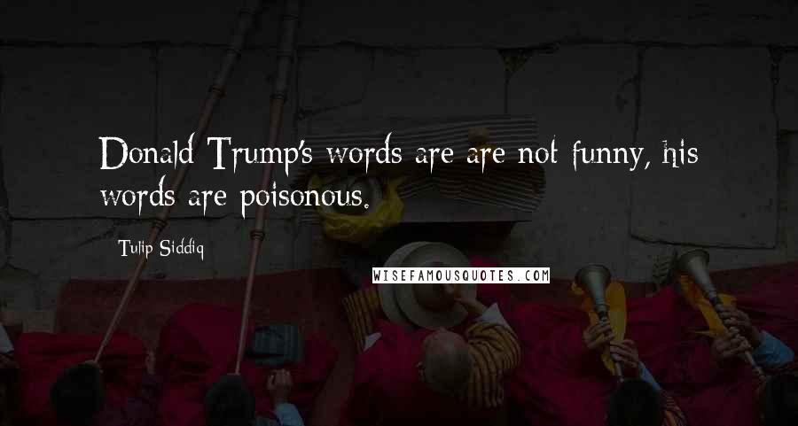 Tulip Siddiq quotes: Donald Trump's words are are not funny, his words are poisonous.