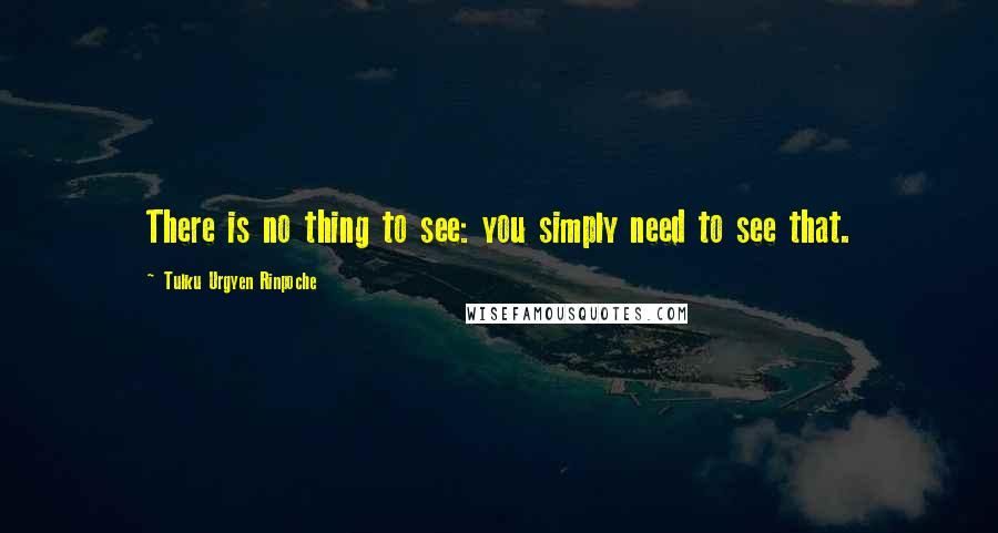 Tulku Urgyen Rinpoche quotes: There is no thing to see: you simply need to see that.