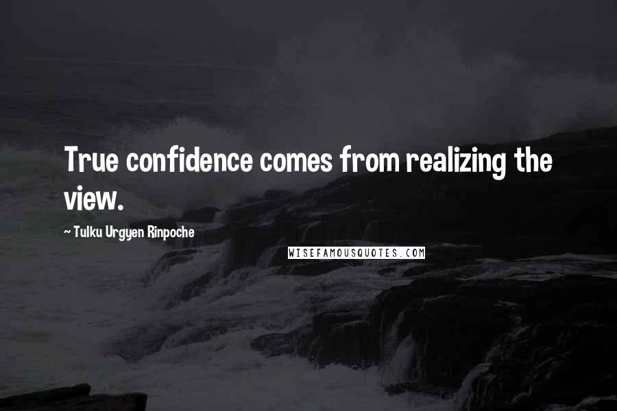 Tulku Urgyen Rinpoche quotes: True confidence comes from realizing the view.