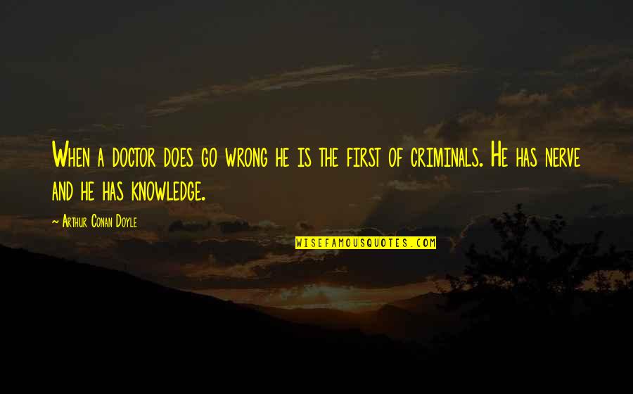 Tulsi Das Quotes By Arthur Conan Doyle: When a doctor does go wrong he is