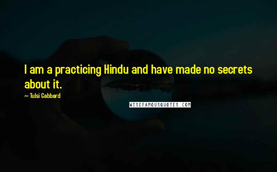 Tulsi Gabbard quotes: I am a practicing Hindu and have made no secrets about it.