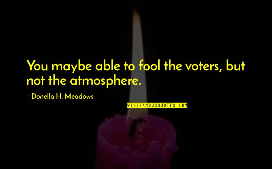 Tuluyang Tula Quotes By Donella H. Meadows: You maybe able to fool the voters, but Tuluyang Tula Quotes By Donella H. Meadows: You maybe able to fool the voters, but