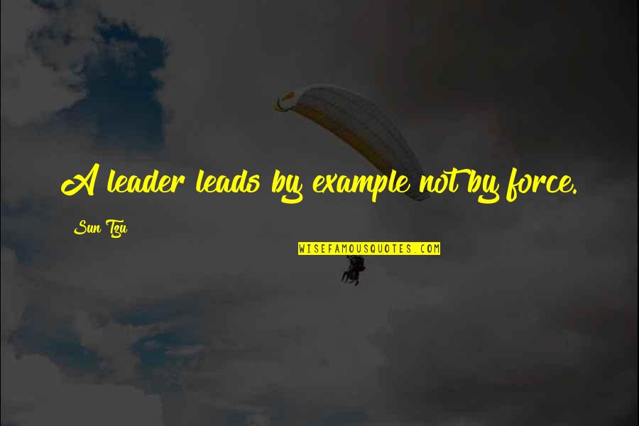 Tumbler Cups Quotes By Sun Tzu: A leader leads by example not by force.