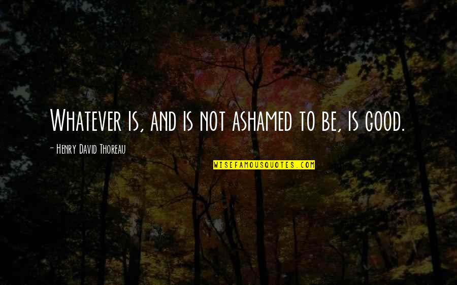 Tumbles Quotes By Henry David Thoreau: Whatever is, and is not ashamed to be,