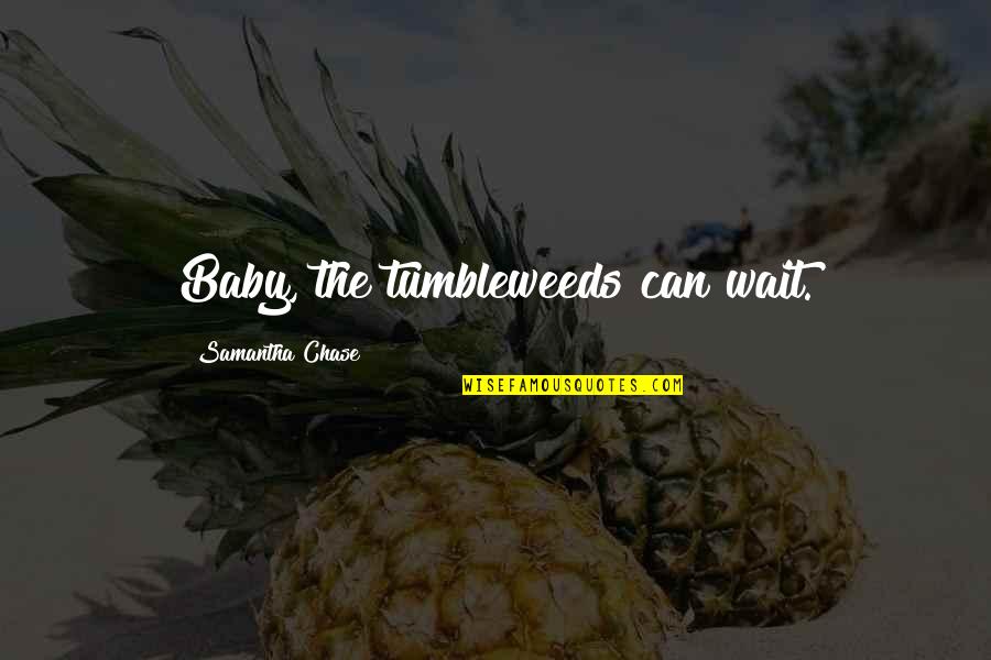 Tumbleweeds Quotes By Samantha Chase: Baby, the tumbleweeds can wait.