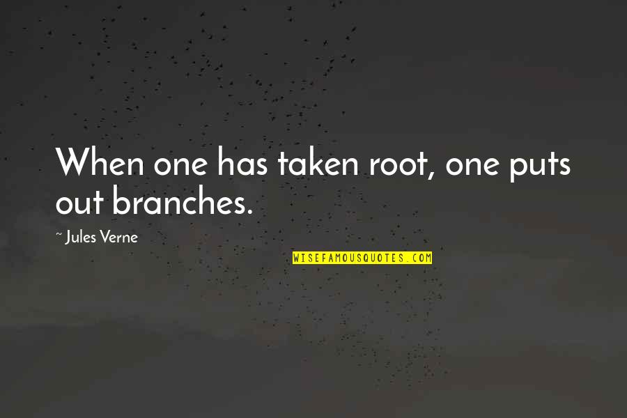 Tumblr Tagalog Quotes By Jules Verne: When one has taken root, one puts out