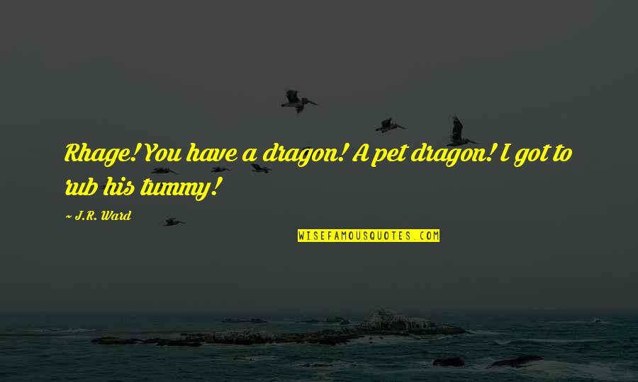 Tummy Quotes By J.R. Ward: Rhage! You have a dragon! A pet dragon!