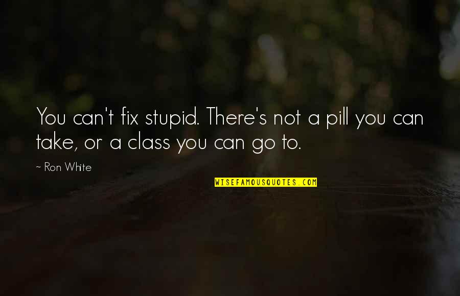 Tumnus Wampler Quotes By Ron White: You can't fix stupid. There's not a pill