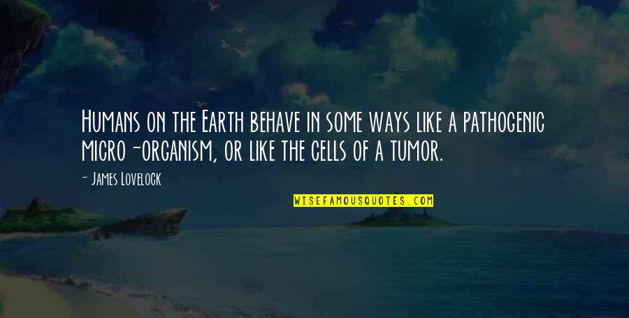 Tumor Quotes By James Lovelock: Humans on the Earth behave in some ways