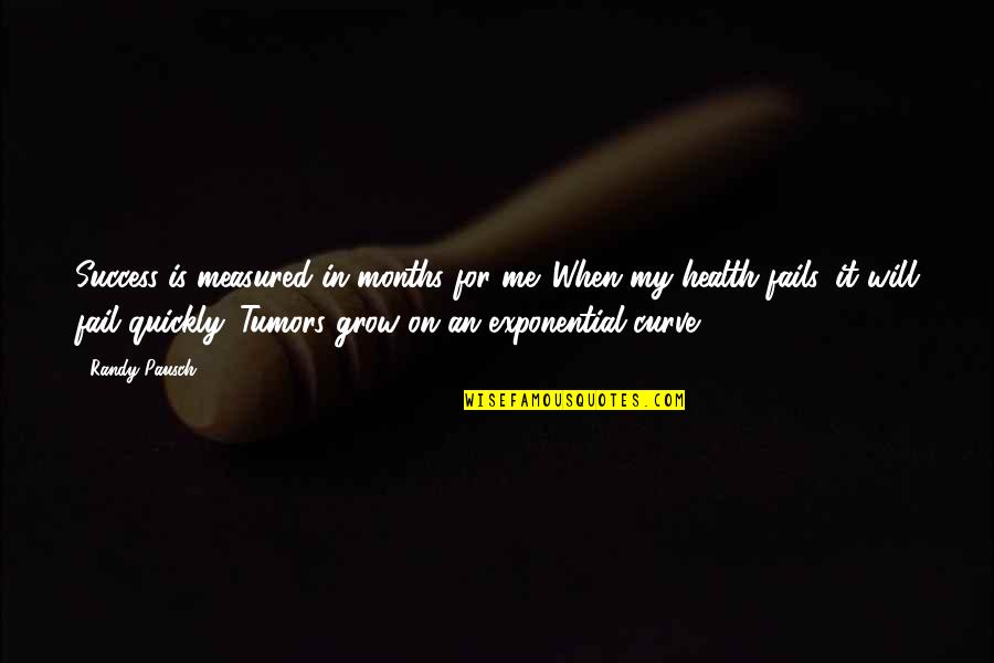 Tumors Quotes By Randy Pausch: Success is measured in months for me. When