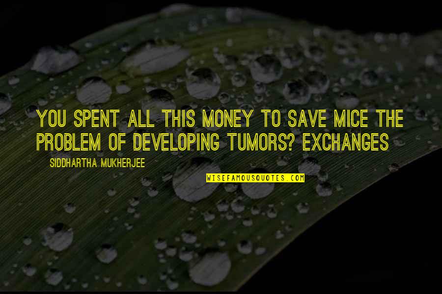 Tumors Quotes By Siddhartha Mukherjee: You spent all this money to save mice