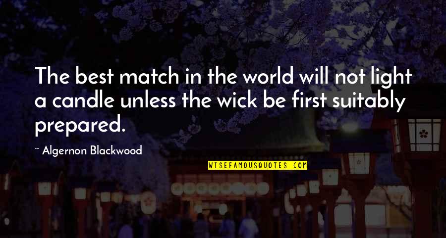Tundish Flux Quotes By Algernon Blackwood: The best match in the world will not Tundish Flux Quotes By Algernon Blackwood: The best match in the world will not