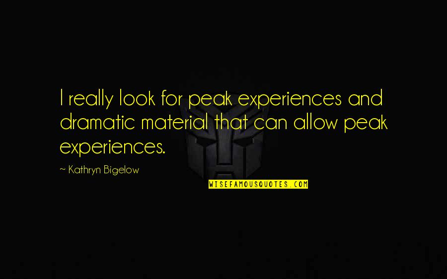 Tungkol Sa Buhay Quotes By Kathryn Bigelow: I really look for peak experiences and dramatic