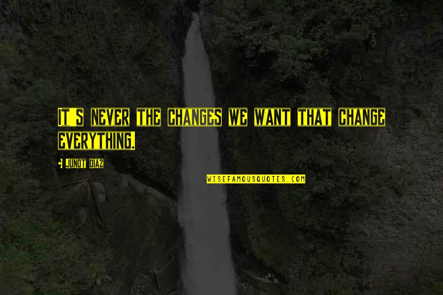 Tunglip Quotes By Junot Diaz: It's never the changes we want that change