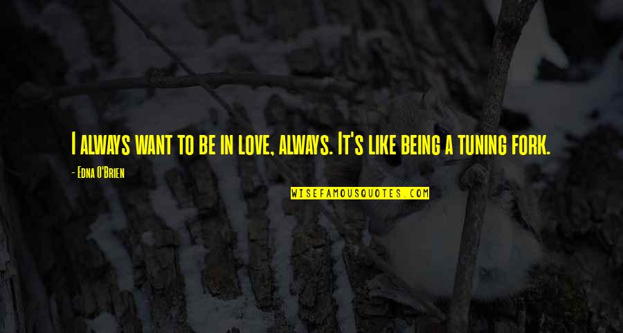 Tuning Fork Quotes By Edna O'Brien: I always want to be in love, always.