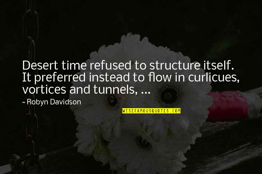 Tunnels Quotes By Robyn Davidson: Desert time refused to structure itself. It preferred