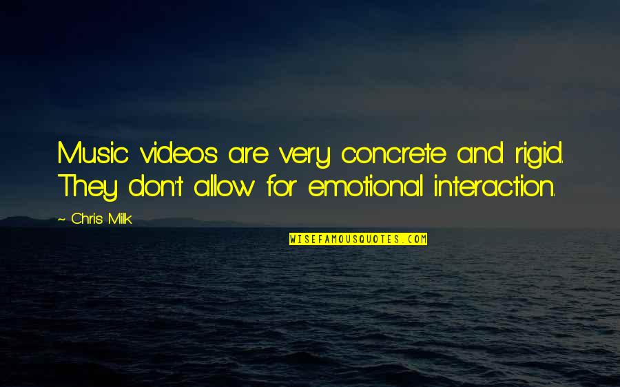 Tuomisto Red Quotes By Chris Milk: Music videos are very concrete and rigid. They