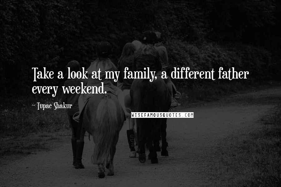 Tupac Shakur quotes: Take a look at my family, a different father every weekend.