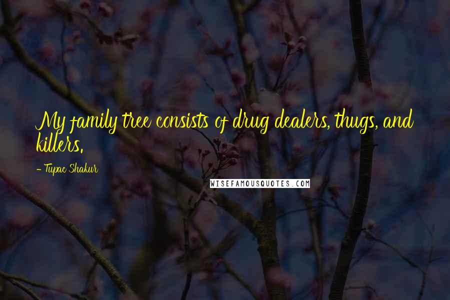 Tupac Shakur quotes: My family tree consists of drug dealers, thugs, and killers.